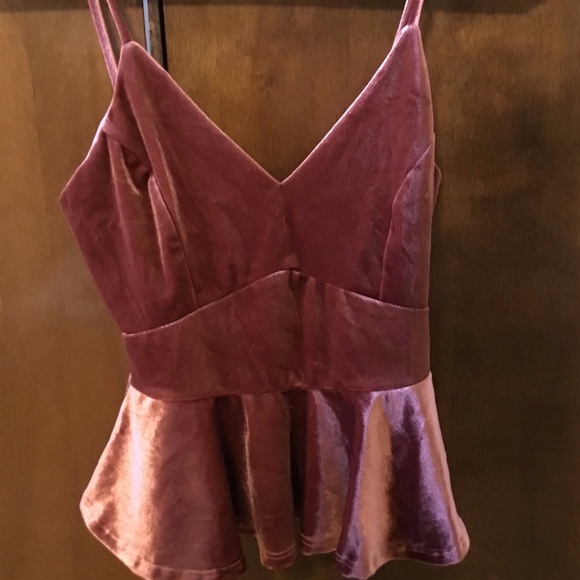 Pink Velvet Crop Top - Picture 1 of 2